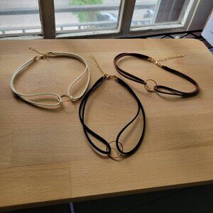 NWOT LOT of Three Adjustable Choker Necklaces
